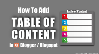 How to add “Table of Content” in Blogger/Blogspot?