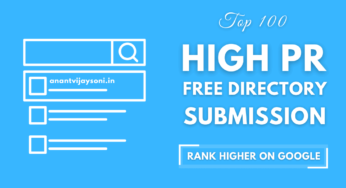 Top 100 High PR Free directory submission sites list