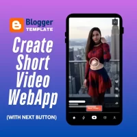 Short Video Blogger Template - Create Short Video WebApp with Next Button