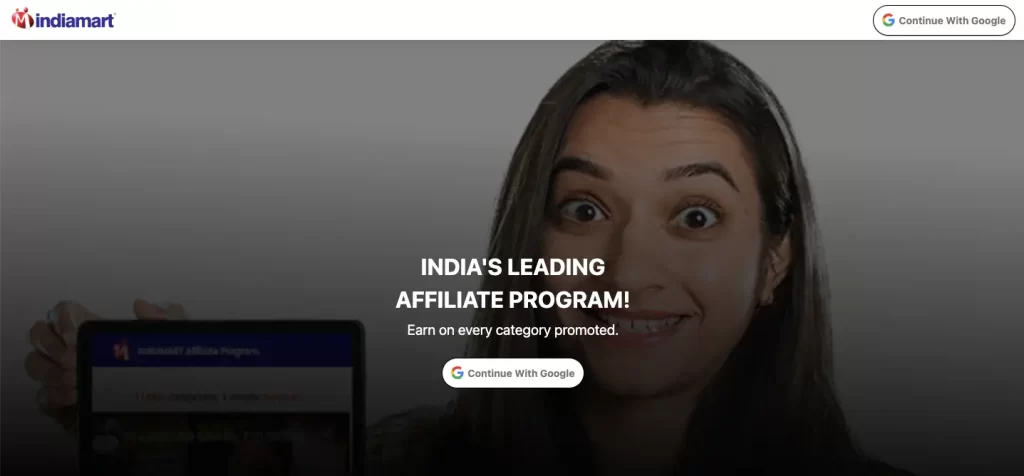 IndiaMART Affiliate Program Home page